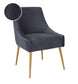 Beatrix Pleated Dark Grey Velvet Side Chair