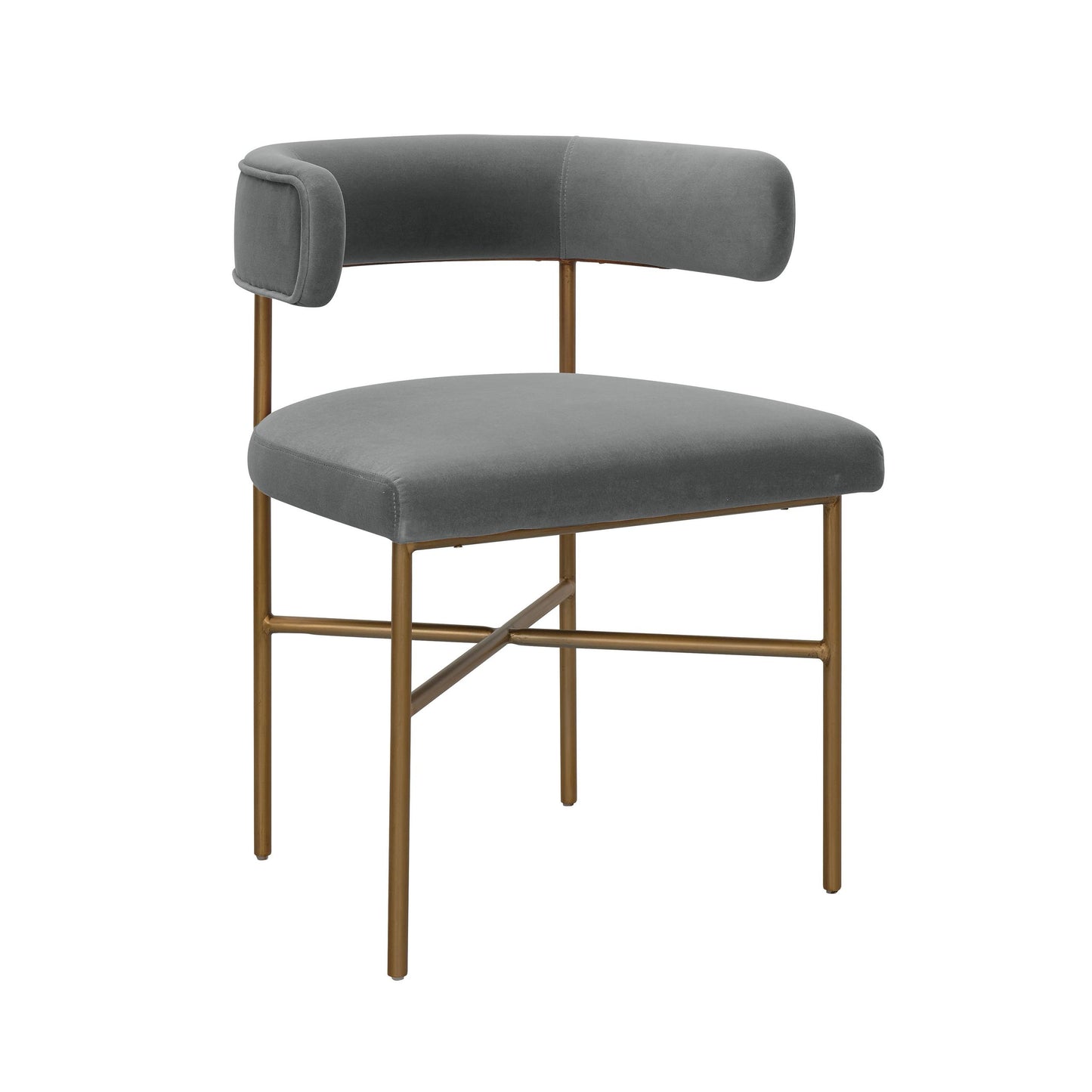 Kim Performance Velvet Chair in Grey
