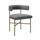 Kim Performance Velvet Chair in Grey
