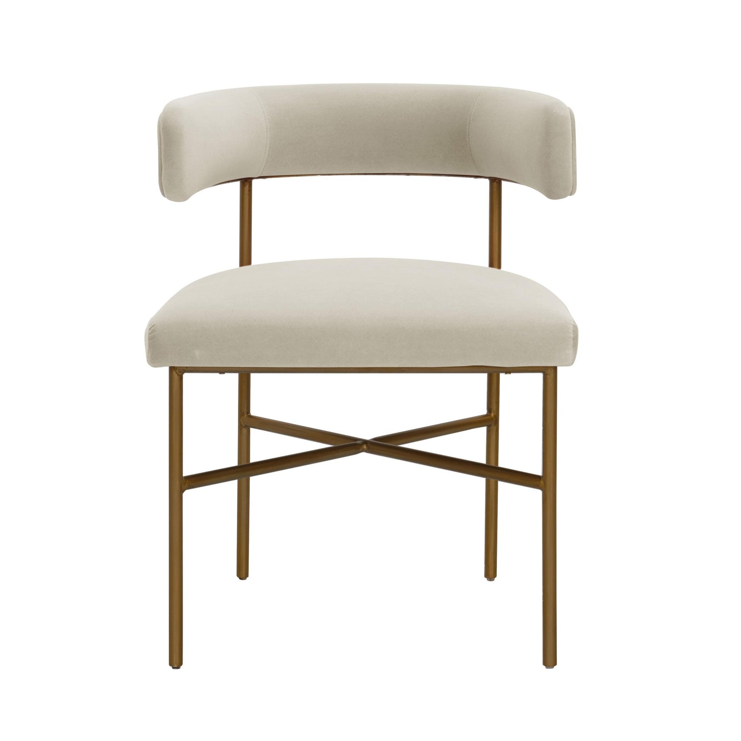 Kim Performance Velvet Chair in Cream