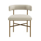 Kim Performance Velvet Chair in Cream