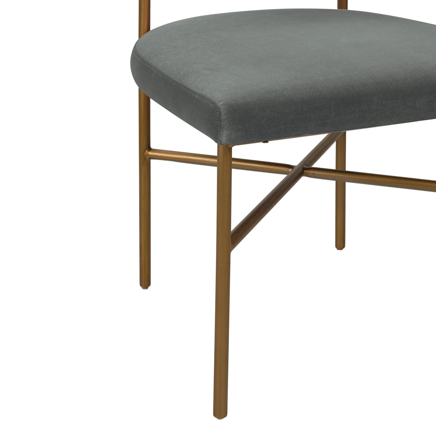 Kim Performance Velvet Chair in Grey