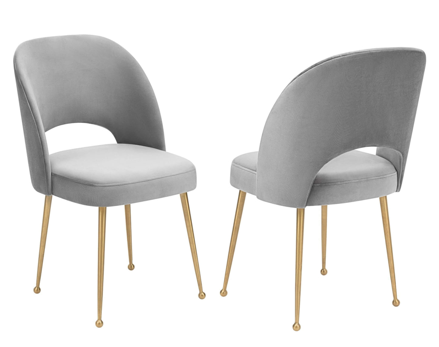 Swell Light Grey Velvet Chair