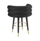 Betty Black Velvet Counter Stool