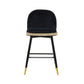 Harley Black Velvet Counter Stool