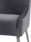 Beatrix Dark Grey Velvet Side Chair - Silver Legs