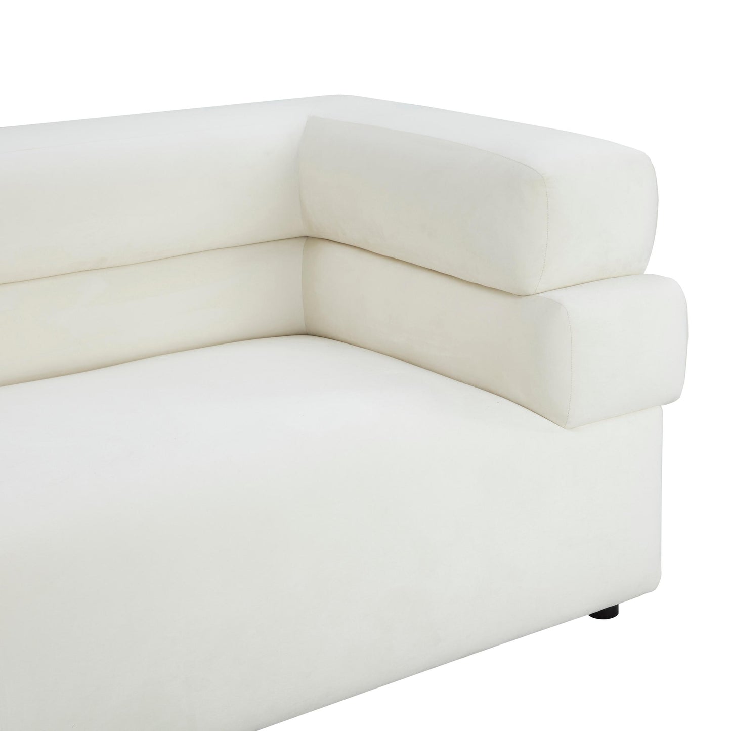 Elsa Cream Velvet Sofa by Inspire Me! Home Decor