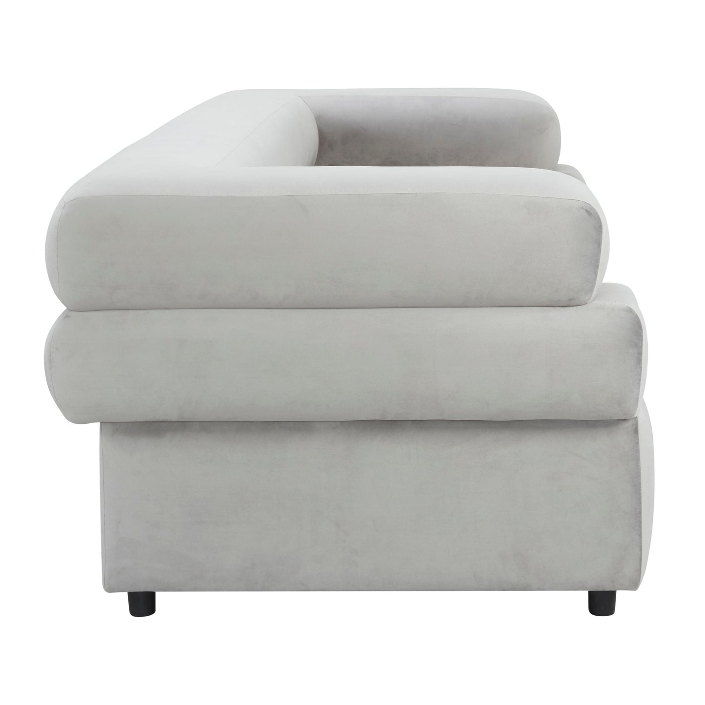Elsa Light Grey Velvet Sofa by Inspire Me! Home Decor