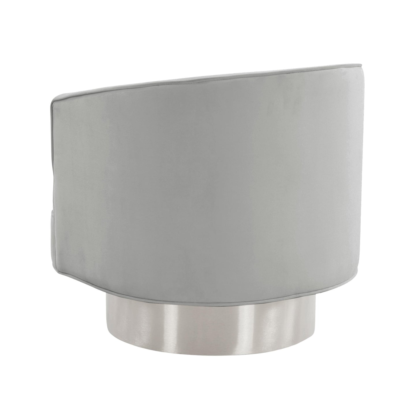 Stella Grey Velvet Swivel Chair - Silver Base by Inspire Me! Home D(eback)cor