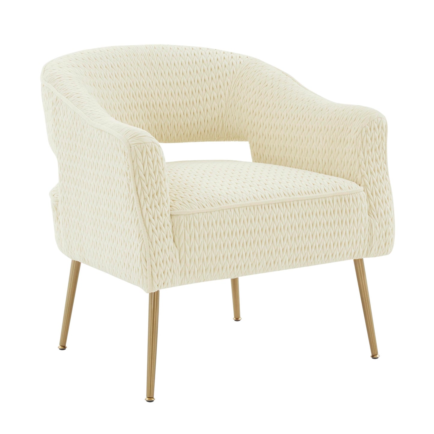 Diana Cream Velvet Accent Chair by Inspire Me! Home Decor