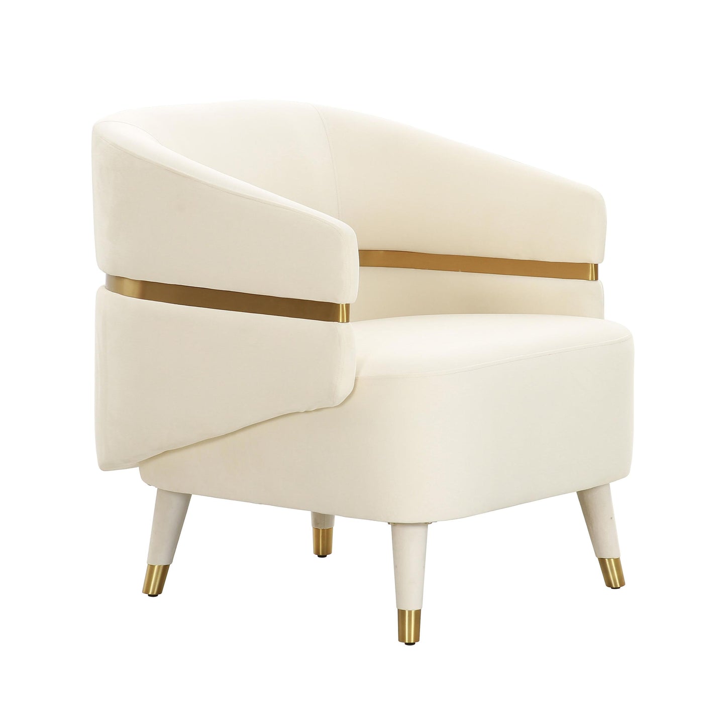 Ayla Cream Velvet Accent Chair by Inspire Me! Home Decor