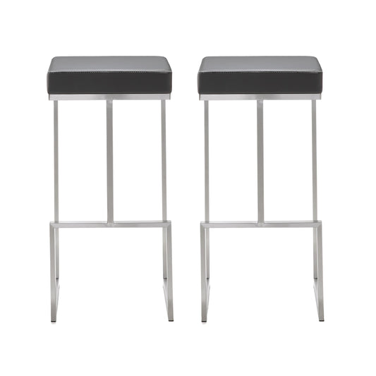 Ferrara Grey Steel Barstool (Set of 2)