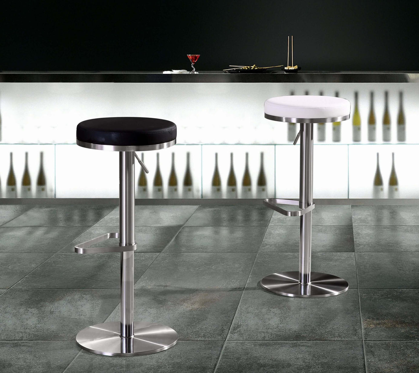 Fano Black Stainless Steel Barstool