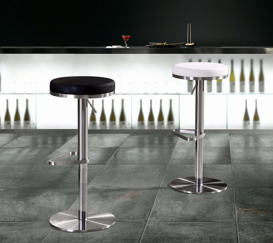 Fano White Stainless Steel Barstool