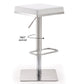 Bari White Stainless Steel Barstool