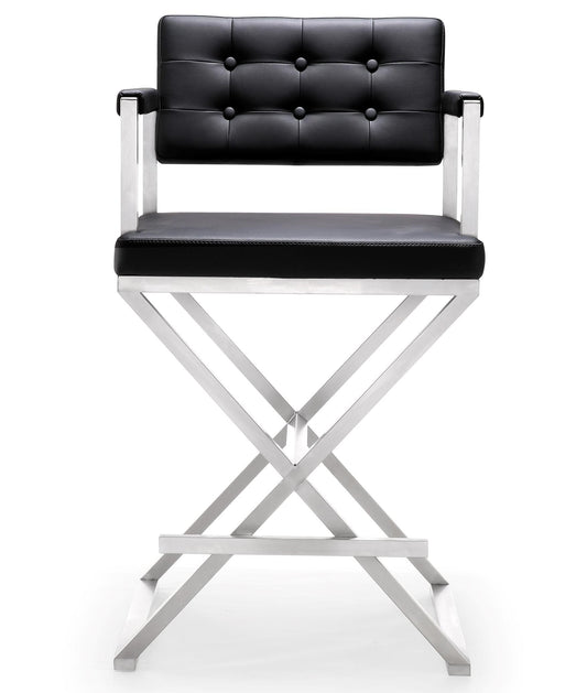 Director Black Steel Counter Stool