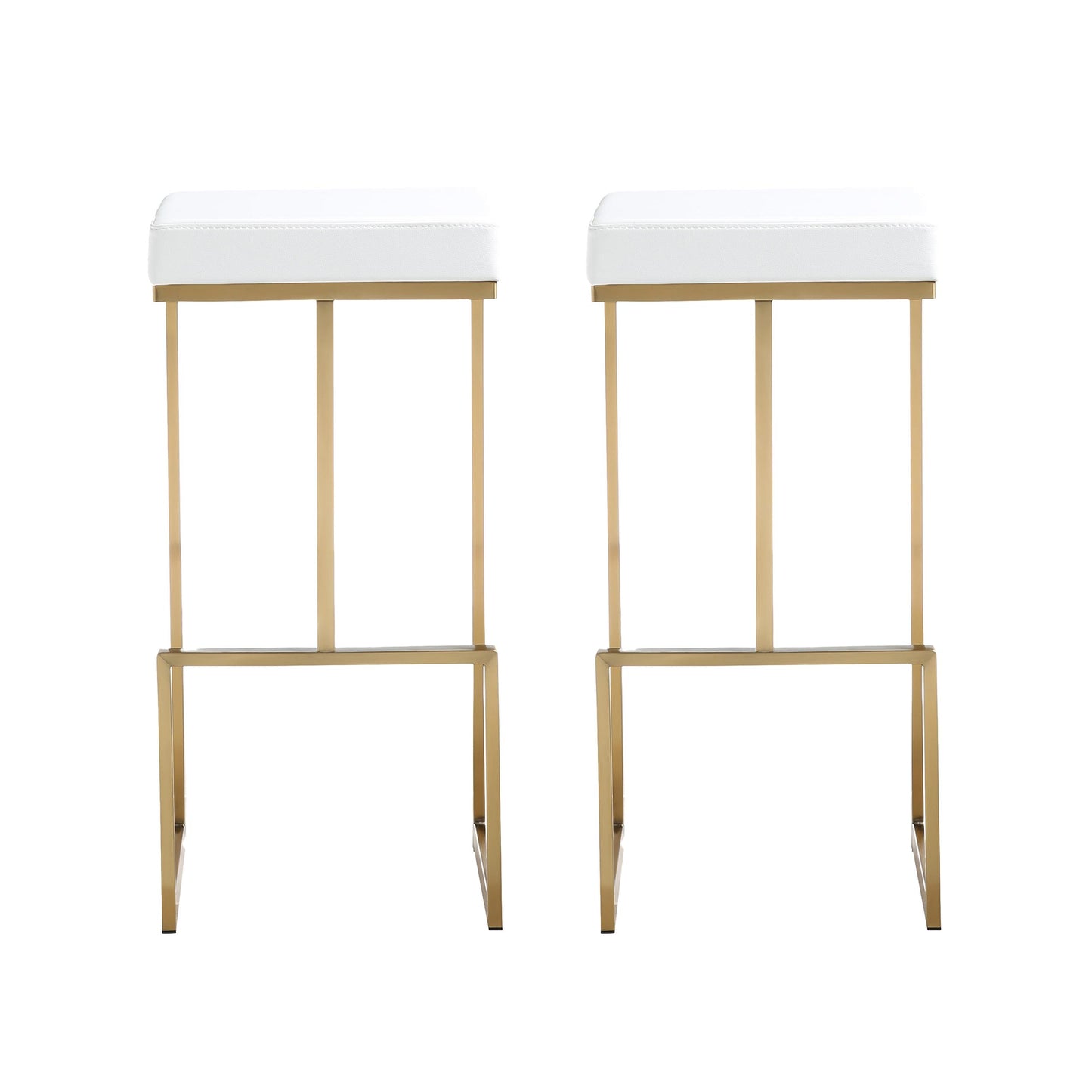Ferrara White Gold Steel Barstool (Set of 2)
