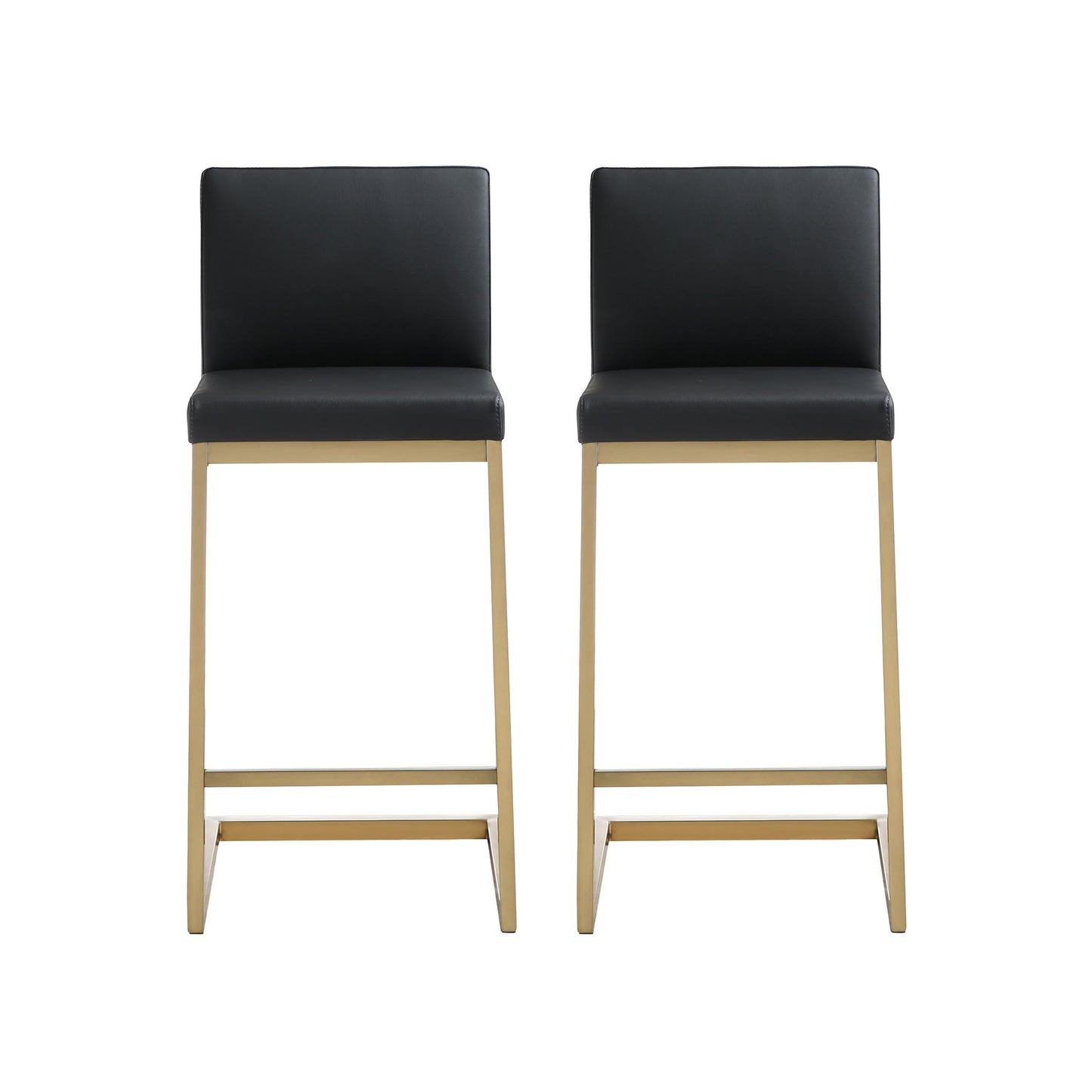 Parma Black Gold Steel Counter Stool (Set of 2)