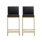 Parma Black Gold Steel Counter Stool (Set of 2)
