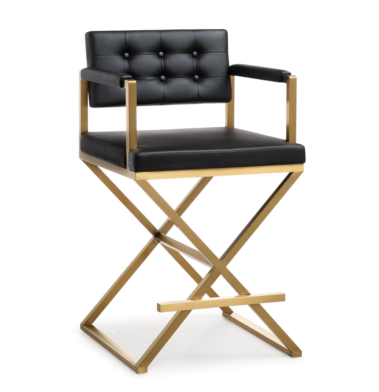 Director Black Gold Steel Counter Stool