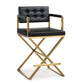 Director Black Gold Steel Counter Stool