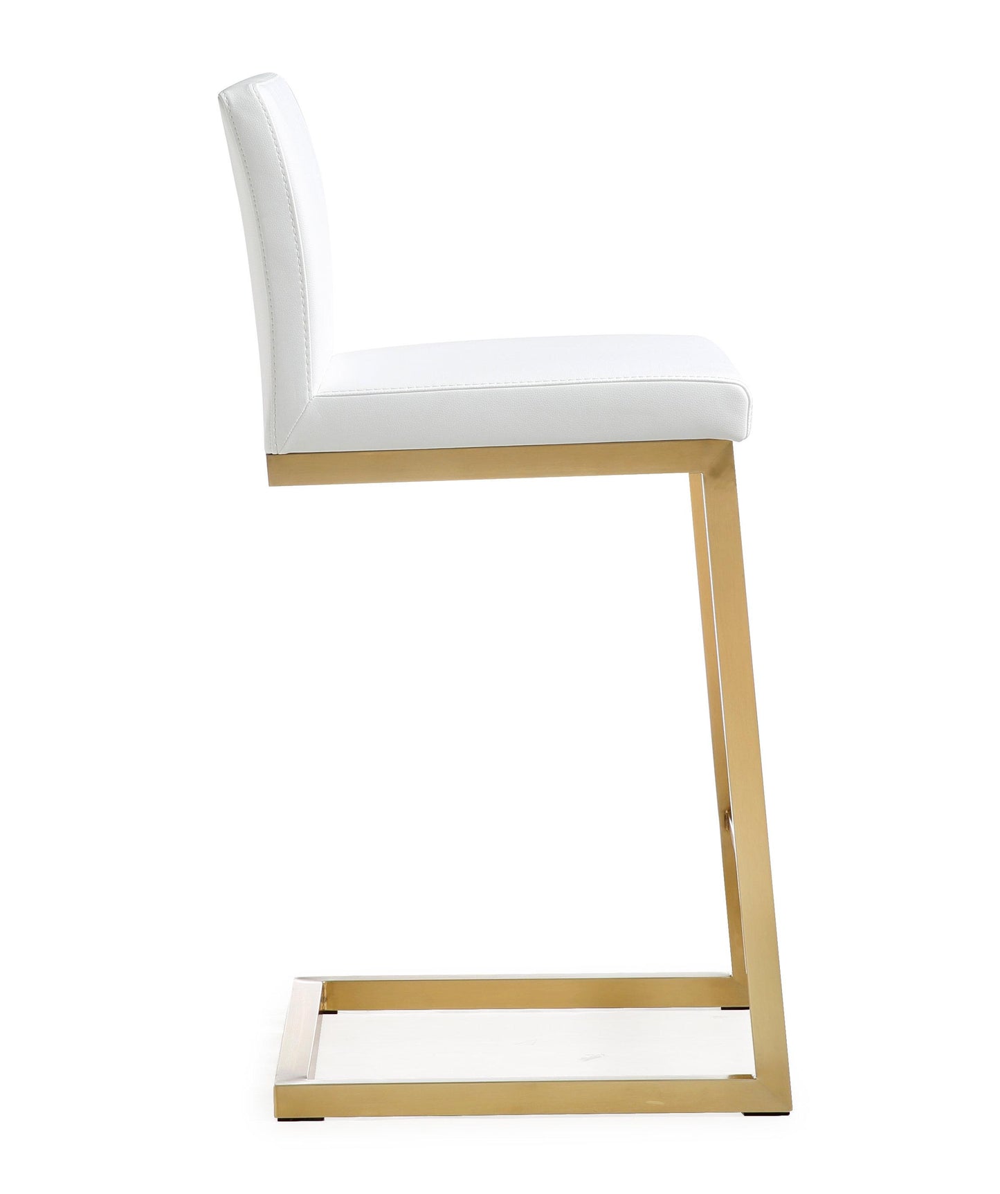 Parma White Gold Steel Counter Stool (Set of 2)