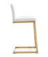 Parma White Gold Steel Counter Stool (Set of 2)