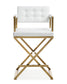 Director White Gold Steel Counter Stool