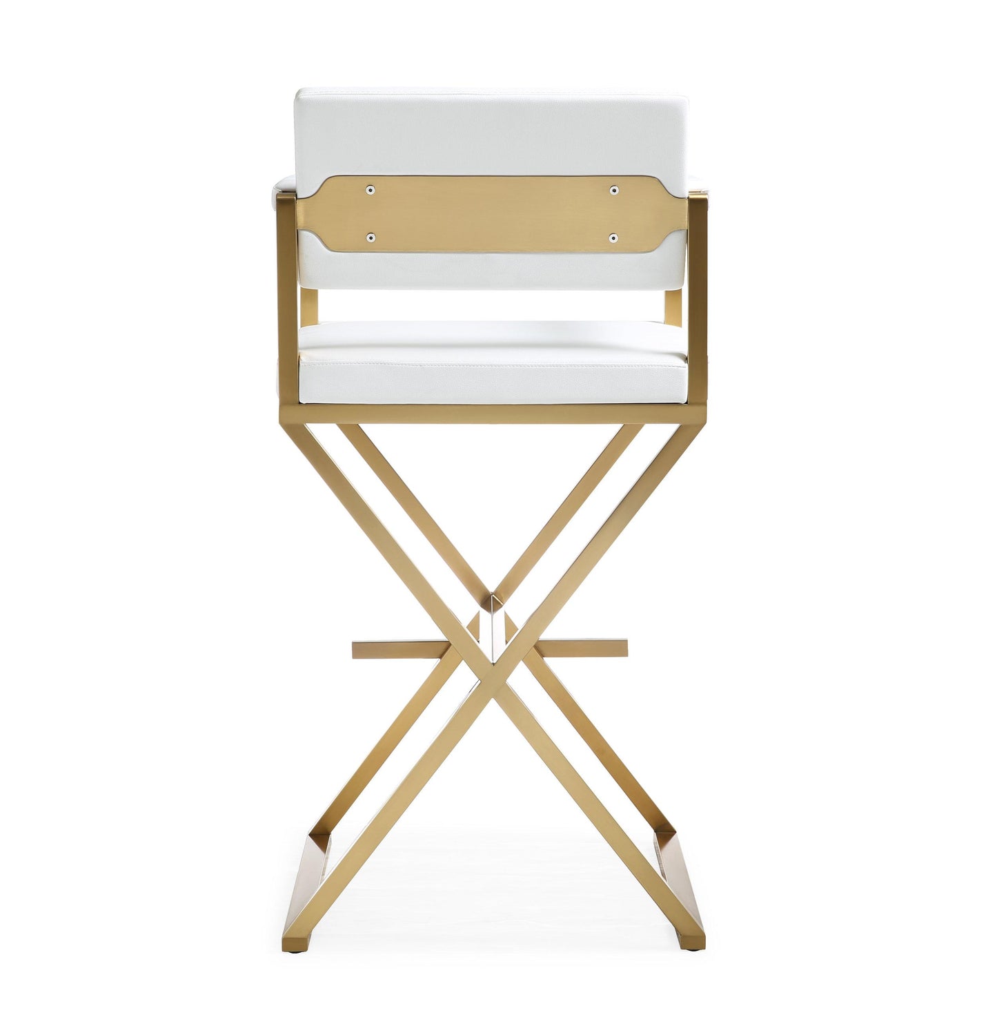 Director White Gold Steel Barstool