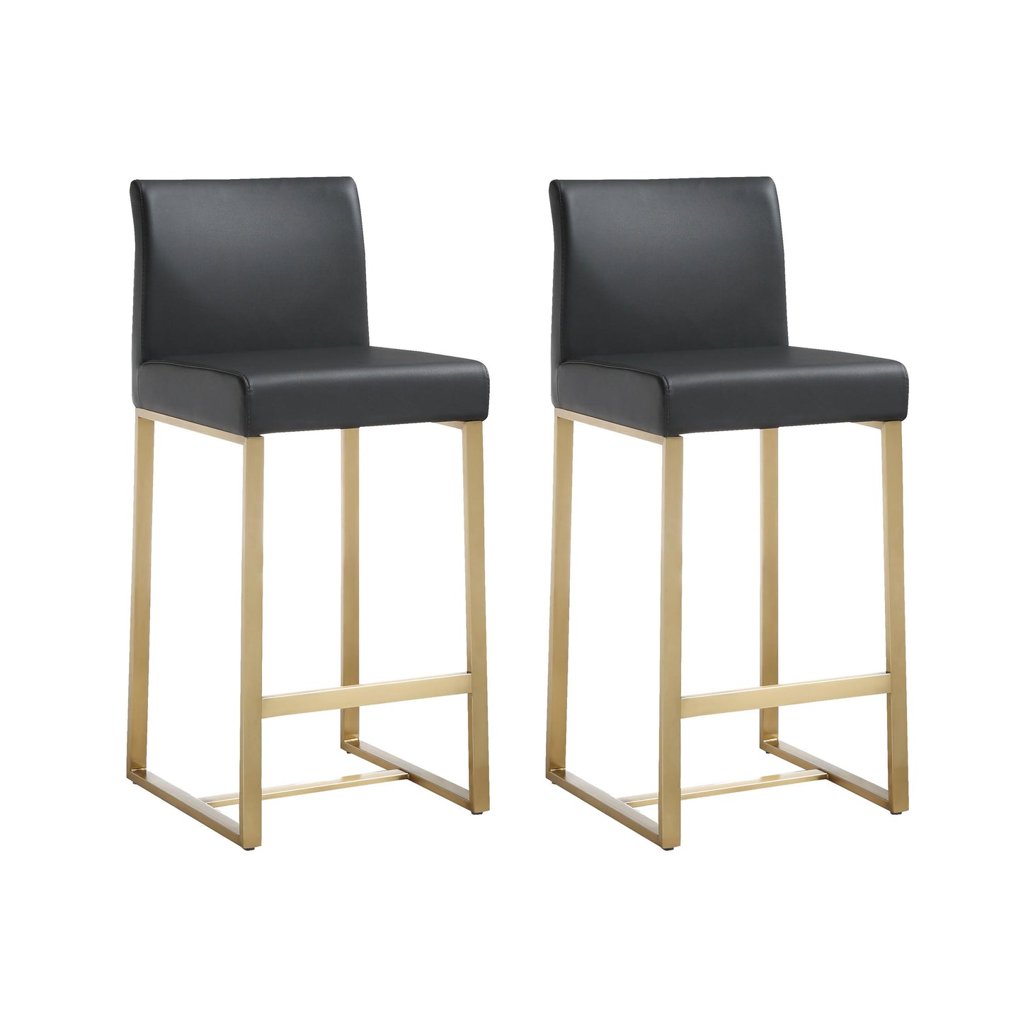 Denmark Black Gold Steel Counter Stool (Set of 2)