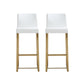 Denmark White Gold Steel Barstool (Set of 2)