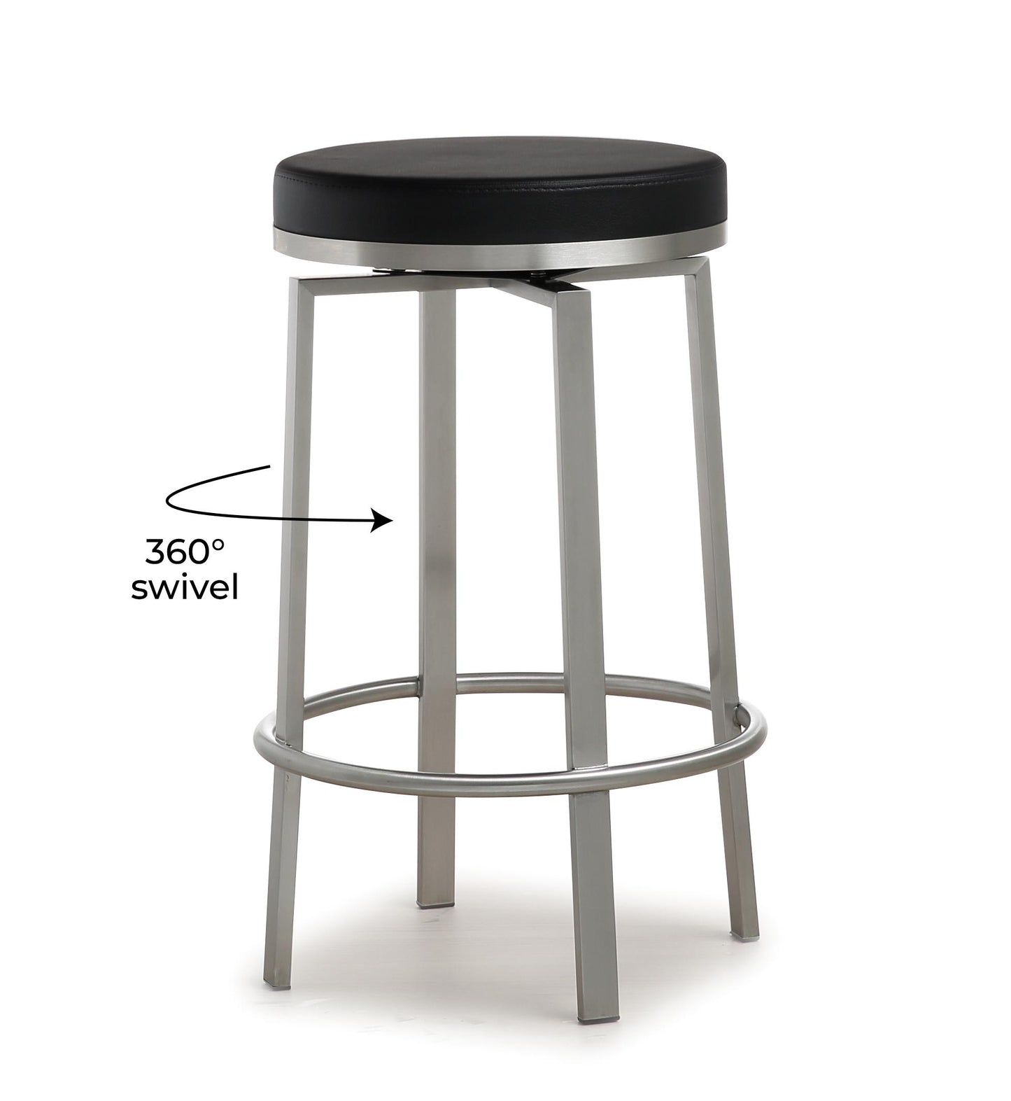 Pratt Black Steel Counter Stool (Set of 2)