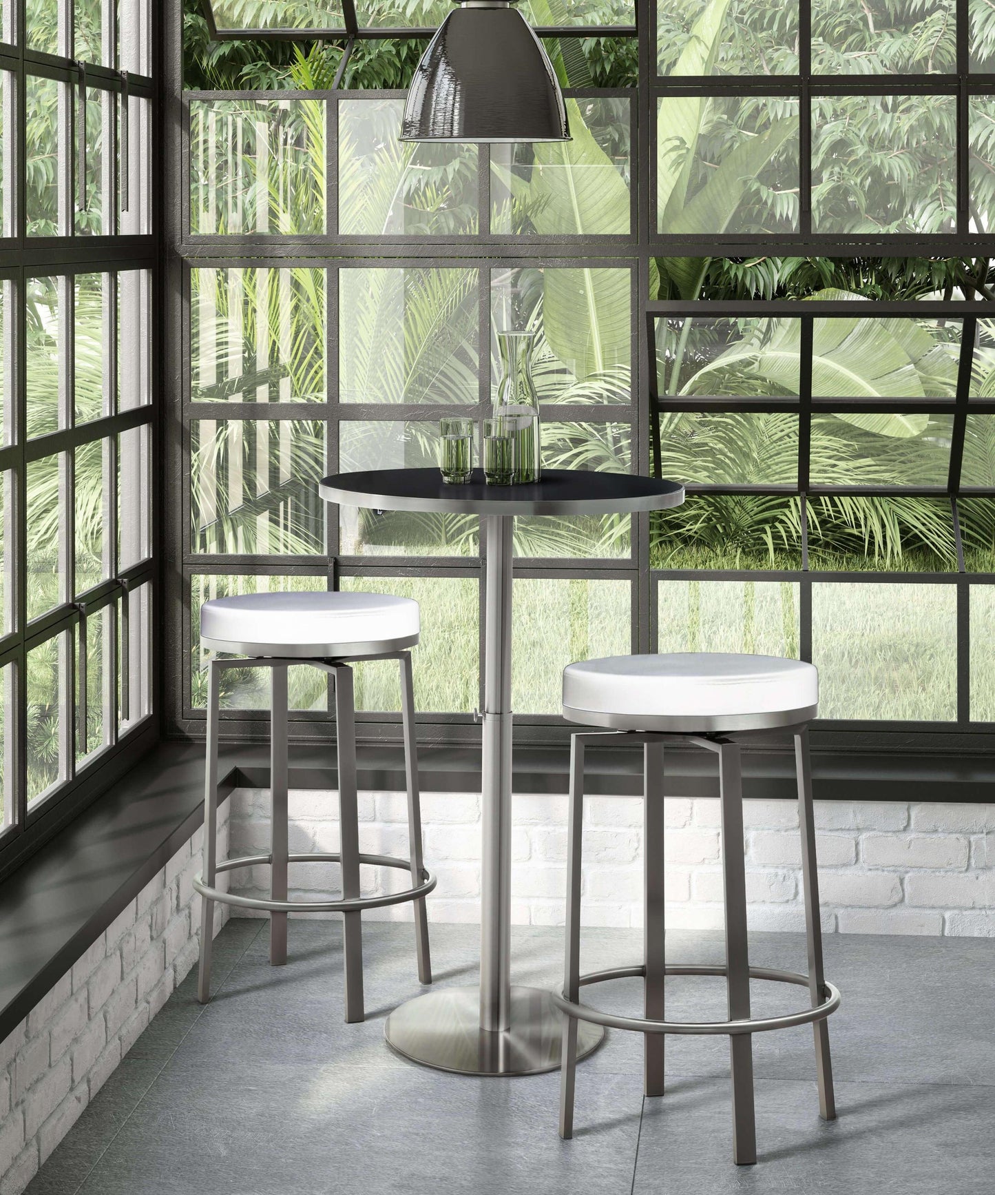 Pratt White Steel Counter Stool (Set of 2)