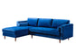 Como Navy Velvet Sectional LAF