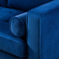 Como Navy Velvet Sectional LAF