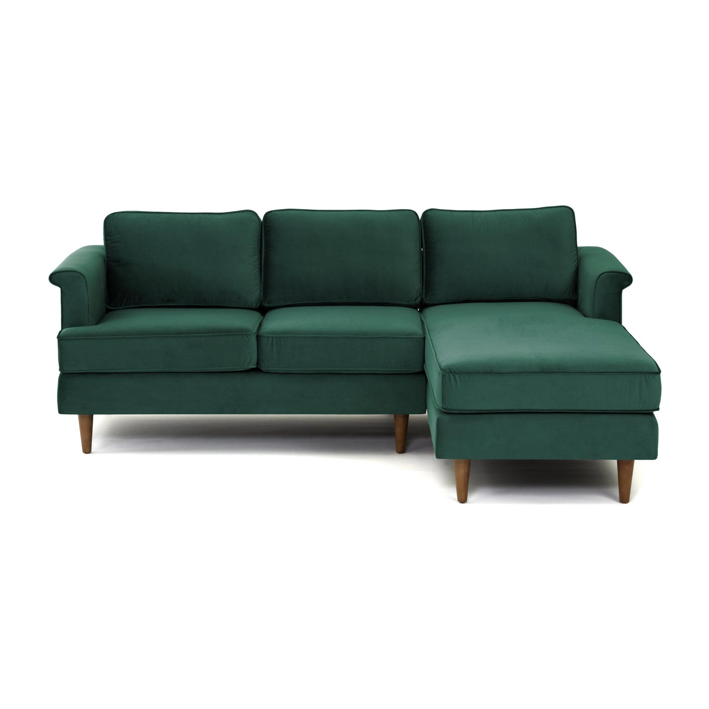 Porter Forest Green Velvet Sectional RAF