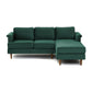 Porter Forest Green Velvet Sectional RAF