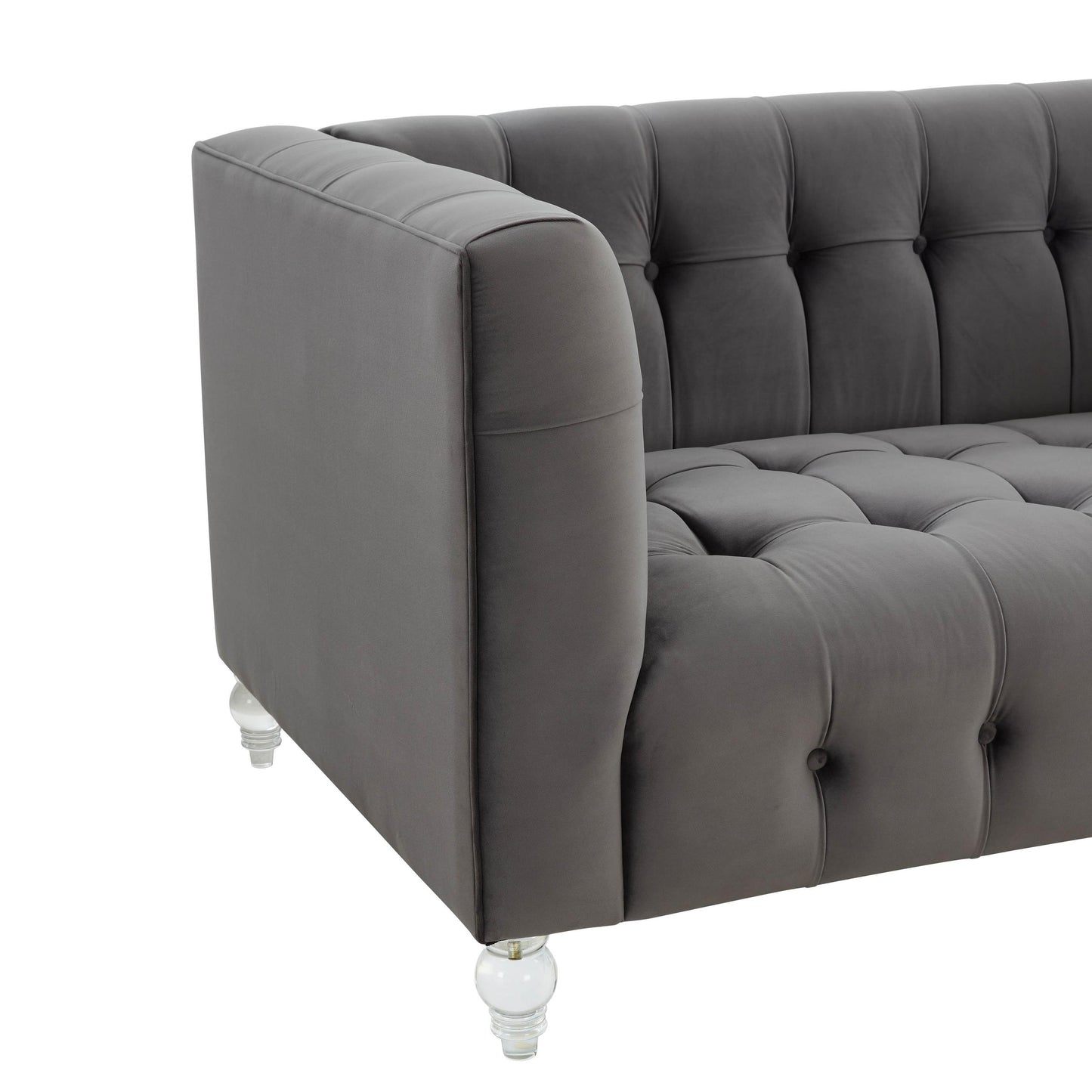 Bea Grey Velvet Loveseat