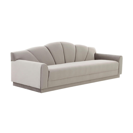 Bianca Light Grey Velvet Sofa