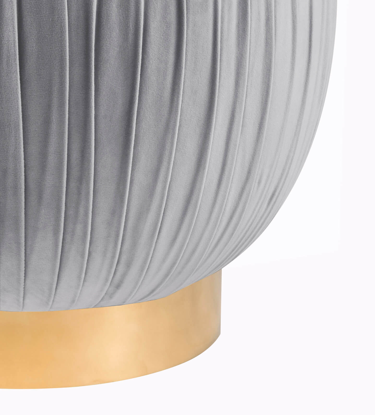 Tulip Grey Velvet Ottoman