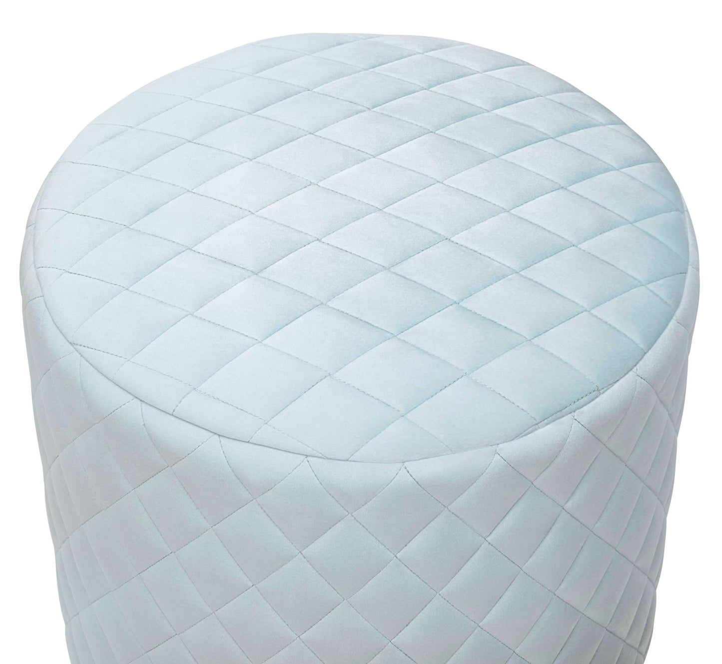 Abir Light Blue Velvet Ottoman