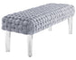 Sal Woven Grey Velvet Bench