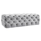 Kaylee Jumbo Grey Velvet Ottoman