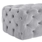 Kaylee Jumbo Grey Velvet Ottoman