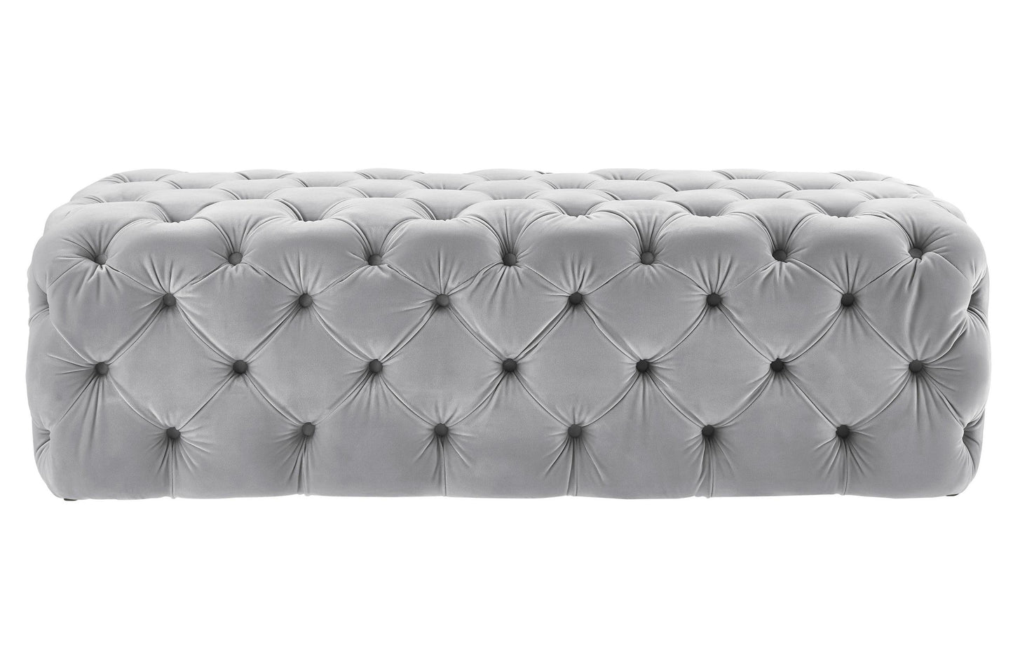 Kaylee Jumbo Grey Velvet Ottoman