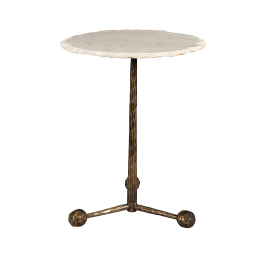 Orbital White Marble Side Table