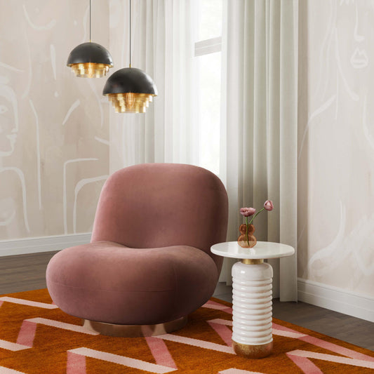 Eshana White Marble Accent Table