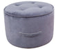 Luna Grey Velvet Ottoman