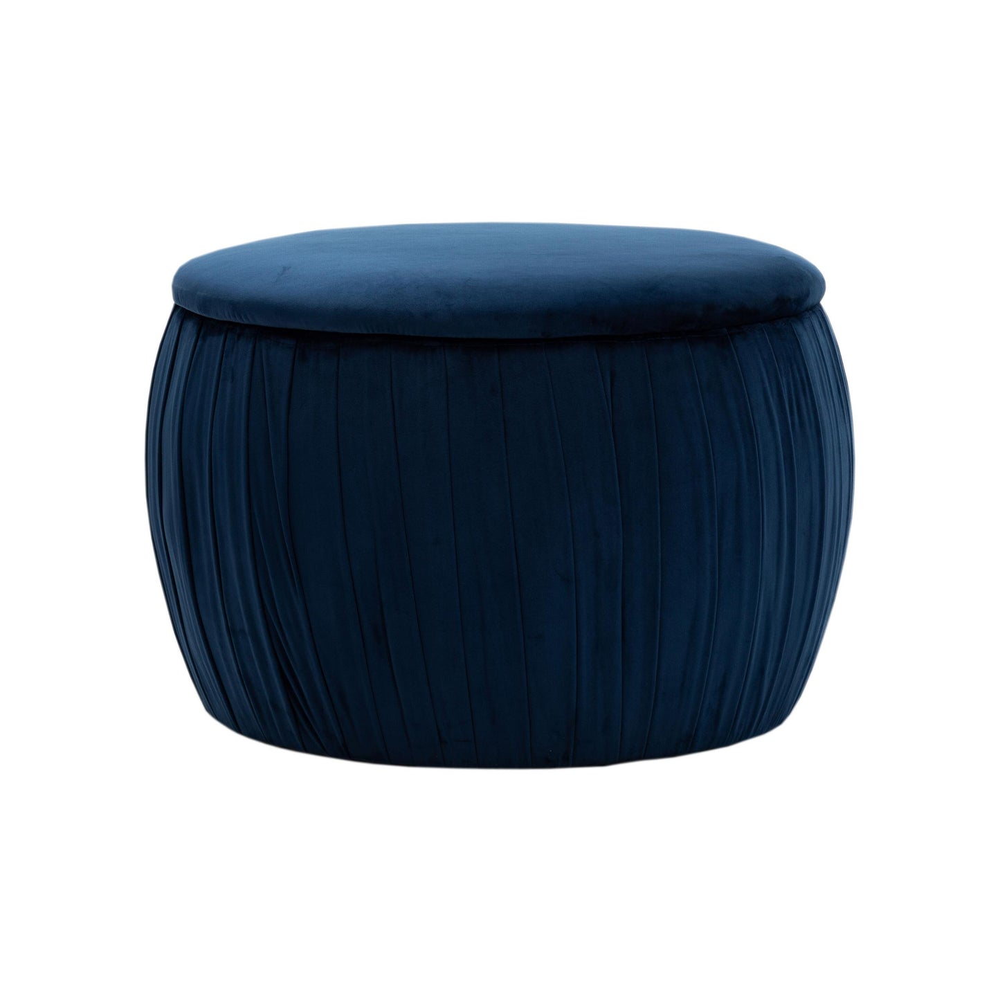Fleur Navy Velvet Storage Ottoman