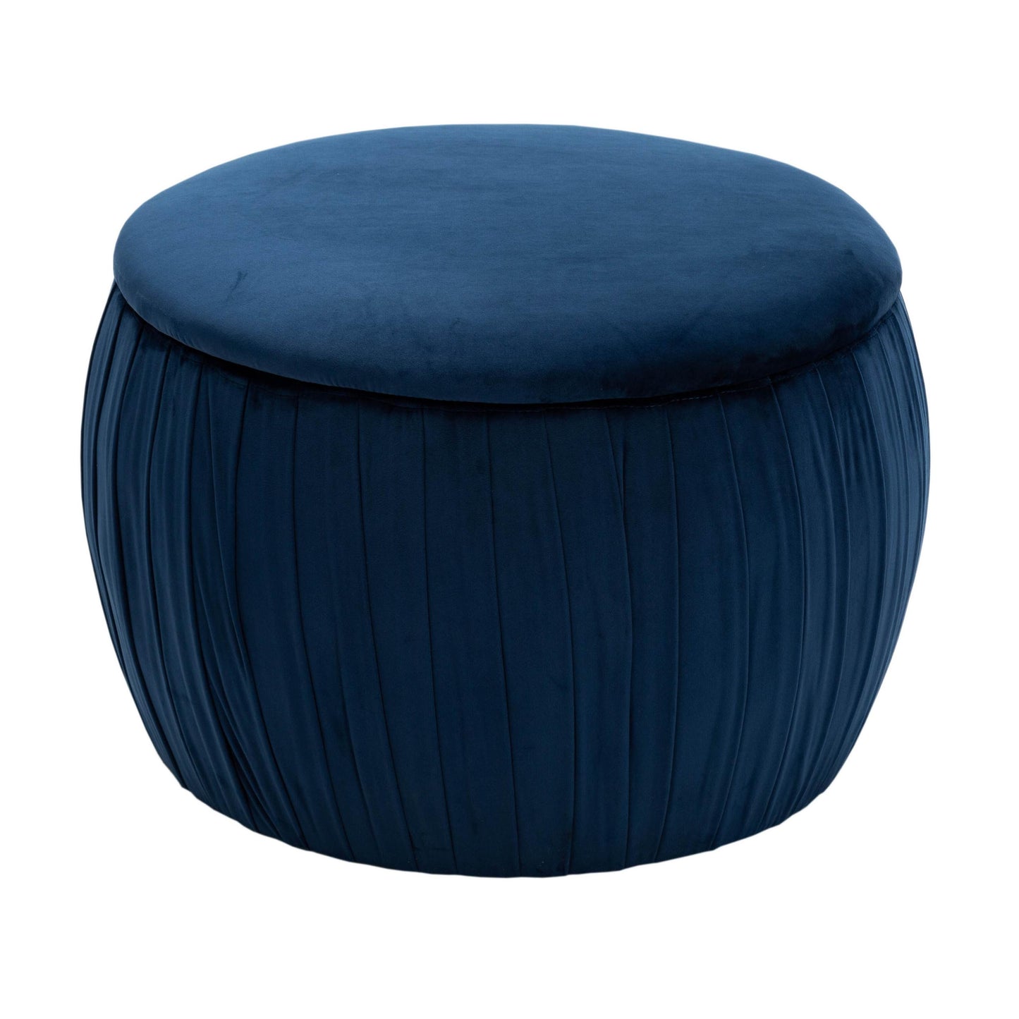 Fleur Navy Velvet Storage Ottoman